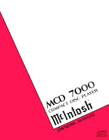 McIntosh MCD-7000 - Owners manual